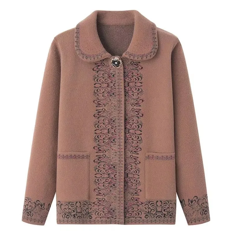 Новинка 2023 года осенне-зимний свитер с отложным воротником куртка теплая