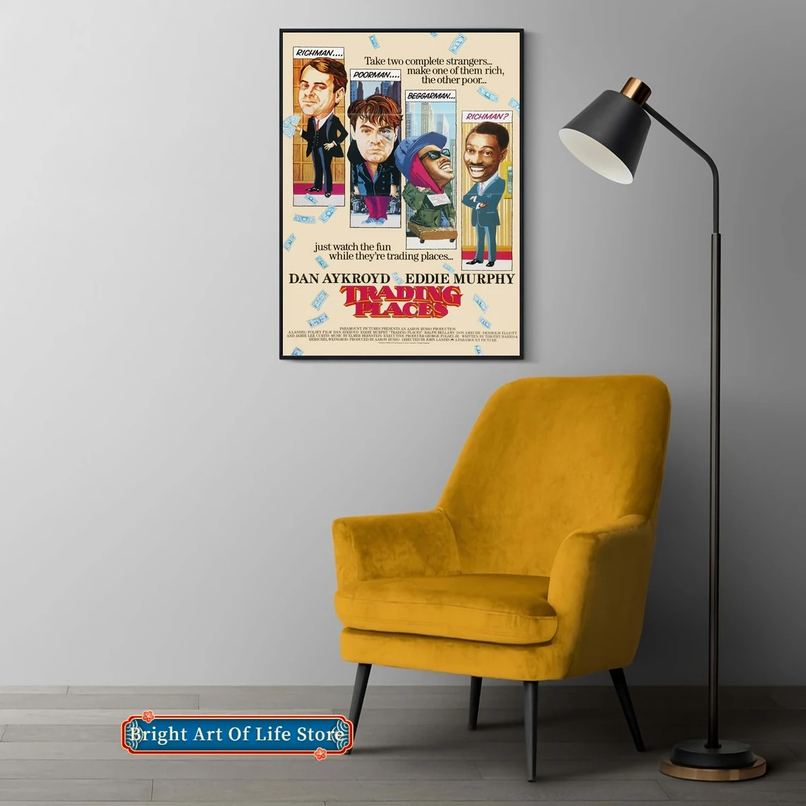 Классический кинопостер Торговые места (1983) Обложка со звездами фотопечать на