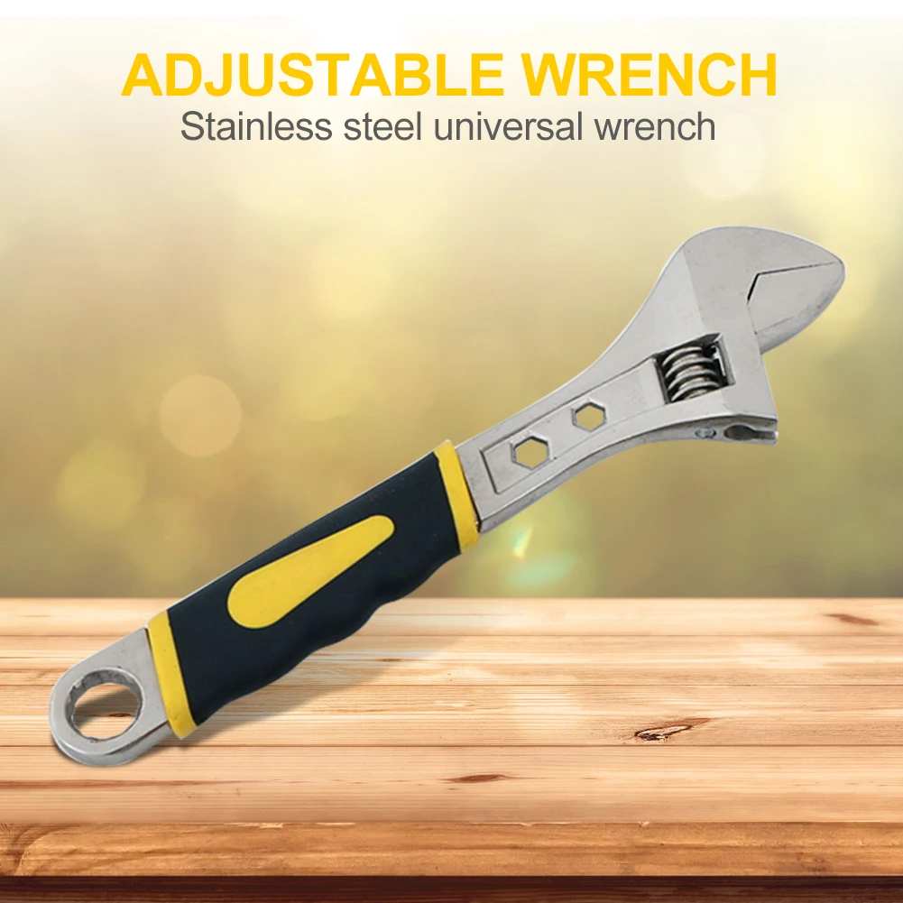 

Adjustable Wrench Anti-rust Chromium Vanadium Steel Spanner Repair Hand Tool Hexagonal and Plum Blossom Holes with Twisted Nuts