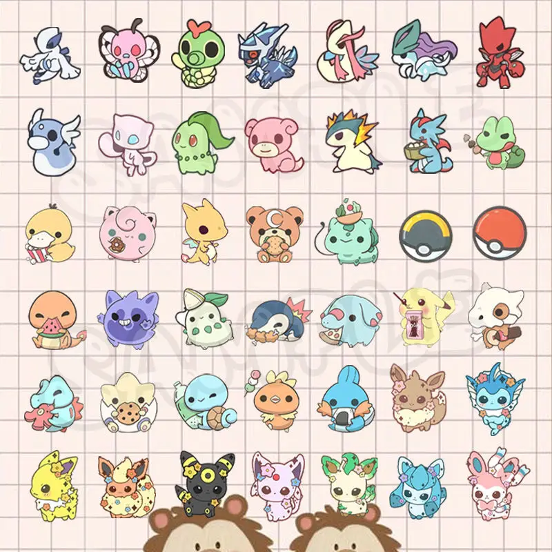 

Anime Pokemon Pikachu Eevee Charmander Psyduck Brooch Bag Ornaments Badge