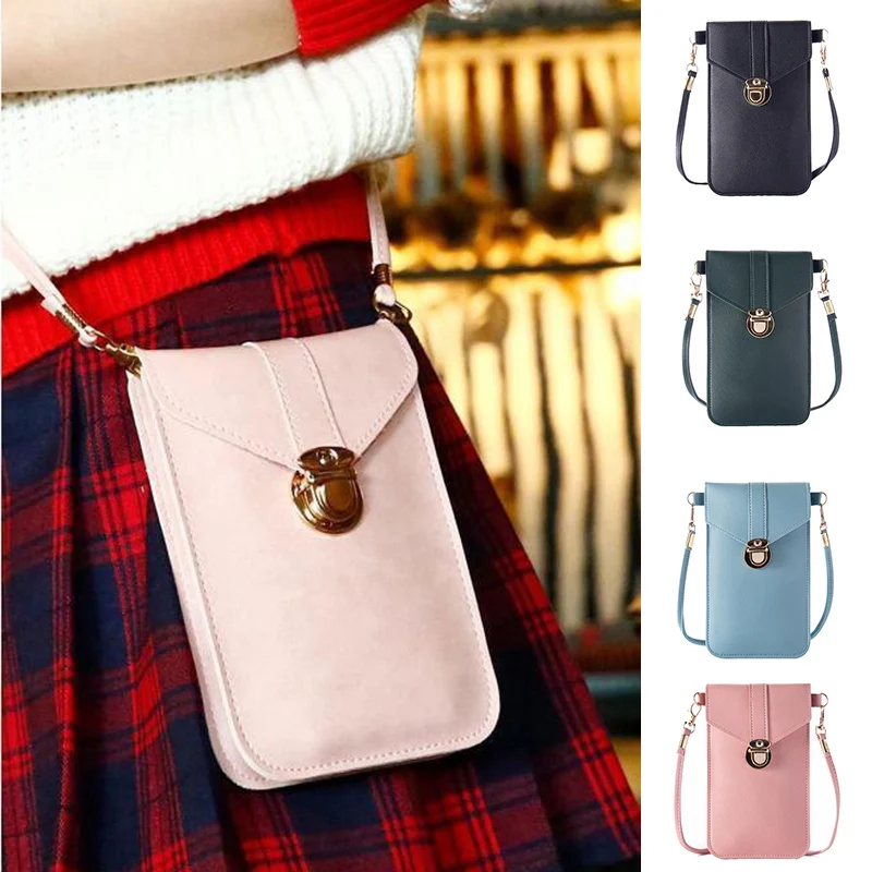 

2022 Touchable Mobile Phone Bag Multifunctional PU Wallet Cross Body Handbag with Detachable Strap for Banknote Card OPK1