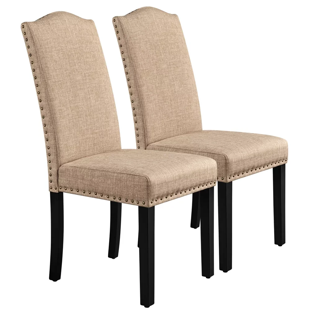 

LISM Set of 2 Classic Upholstered Dining Chair, Khaki