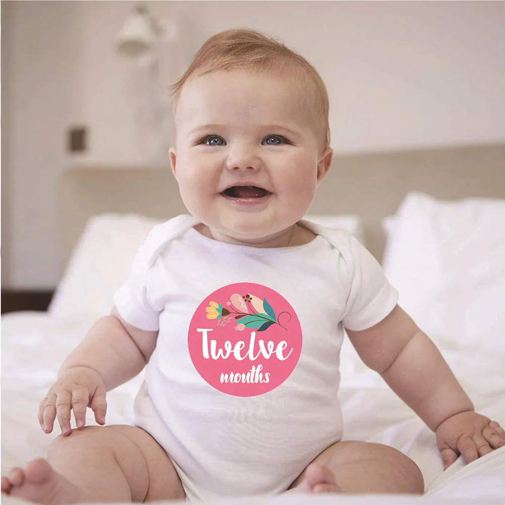 

12 ежемесячных наклеек, красочные наклейки для фото, годовщины, душа