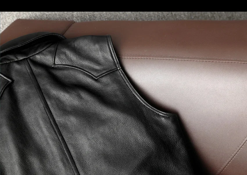 Оптовая продажа новый брендовый жилет из натуральной кожи 2025 классическая