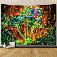 sun and moon mushrooms witch style hands tapestry wall hanging decor yoga beach mat table blanket