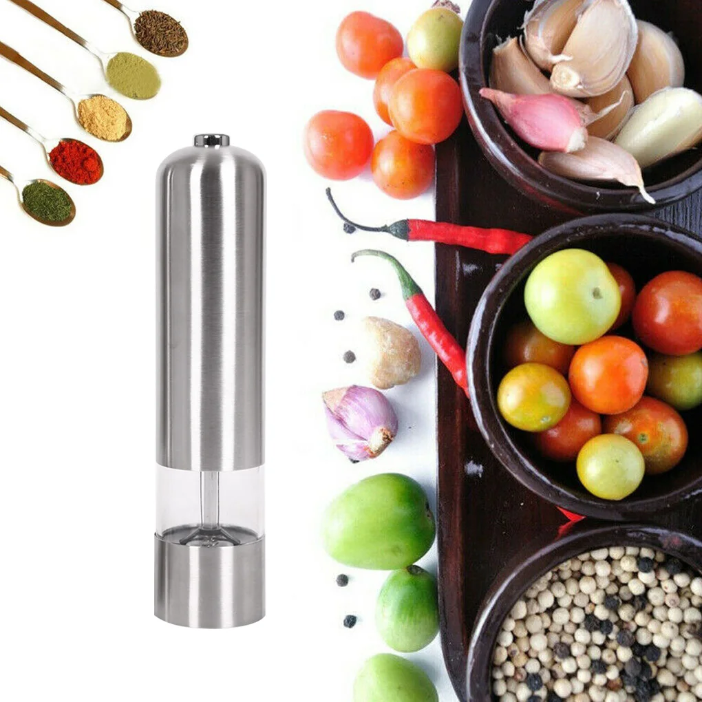 

Salt and Pepper Grain Mill Shakers Stainless Steel Metal Food Grinder Pulverizer Spice Jar Condiment Container Kitchen Tools