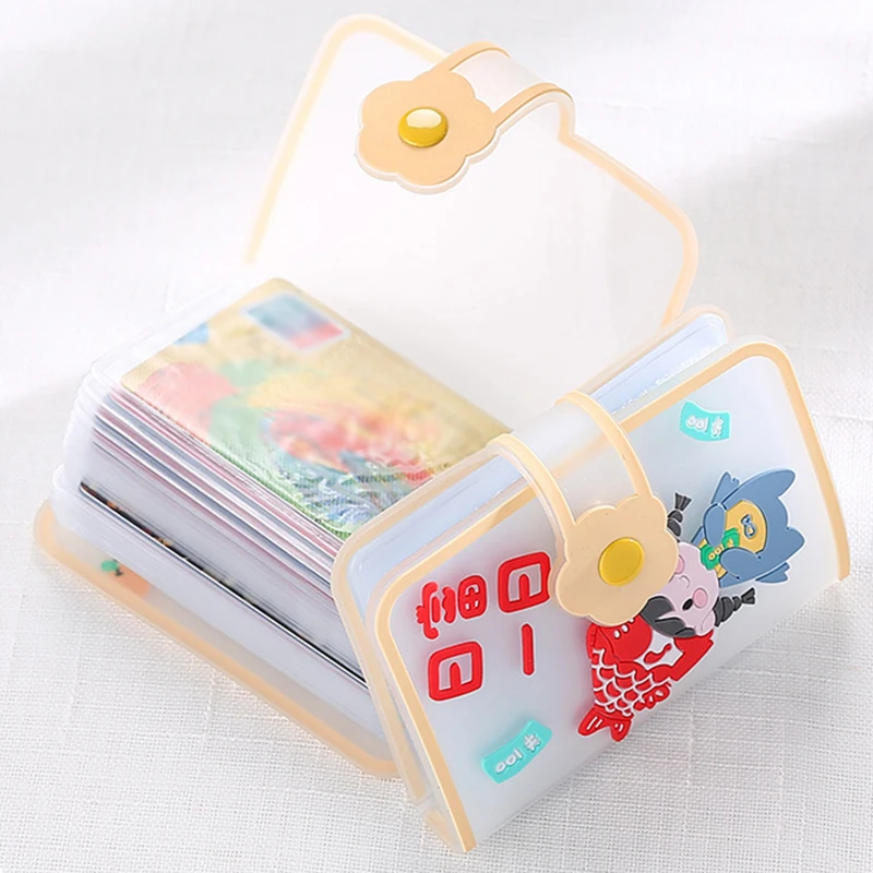 

Cute Cartoon Card Holder With Button 24 Card Slots Name Card Book Photocard Holder Binder Sweet Card Wallet Photo Album Case