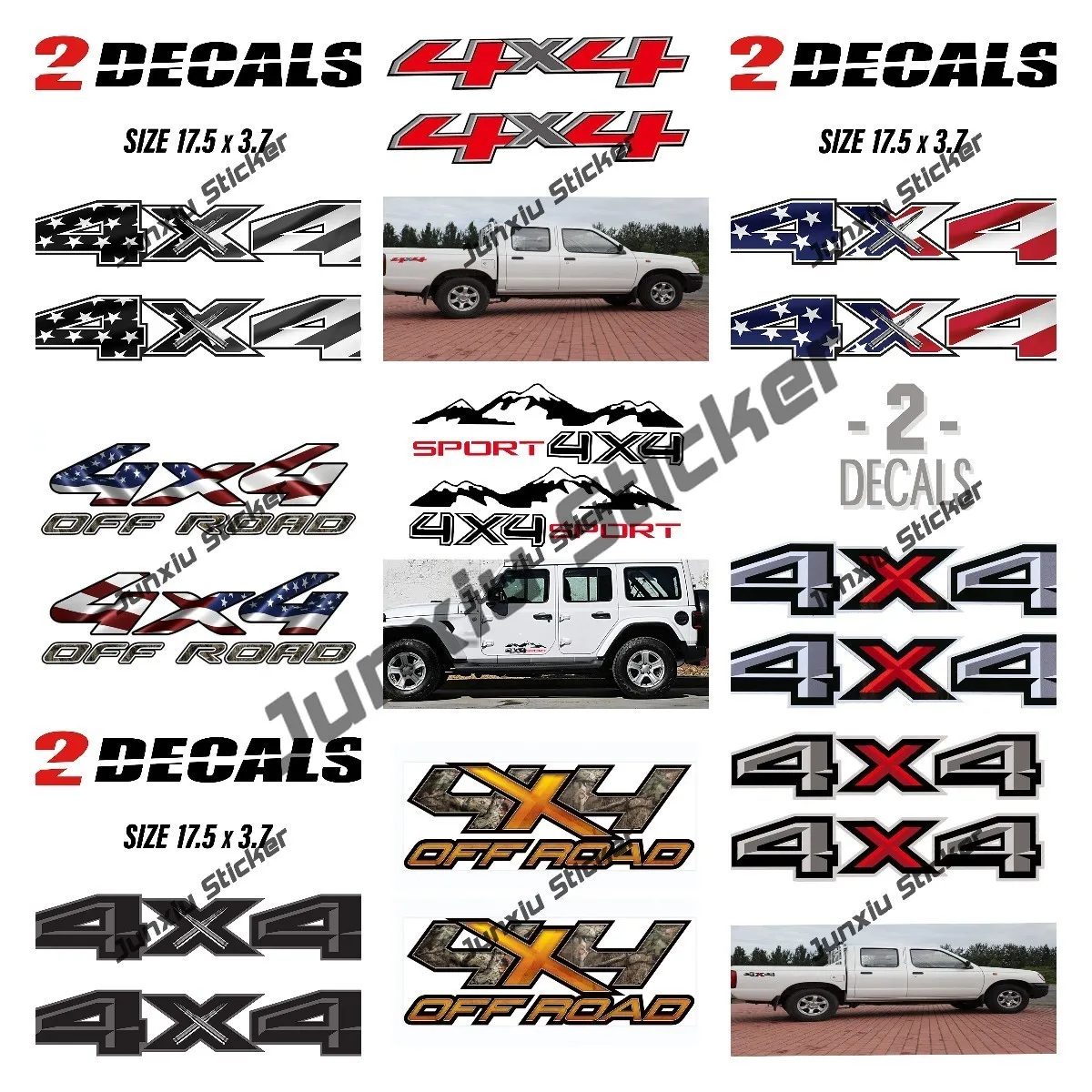 

2 шт., спортивные наклейки с изображением гор 4x4
