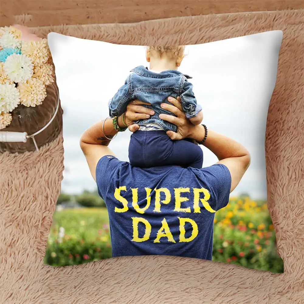 

Cute Cartoon Super Mama Cushion Cover Mother's Love Pillow Case Super Daddy Pillowcase Cushion Cover for Sofa Home Pillowcase