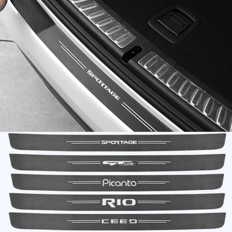

1PC Car Rear Trunk Bumper Protector Plate Sticker Decals for KIA GT GTline Sportage RIO KX3 K3 K5 K7 Sorento Picanto Soul Ceed