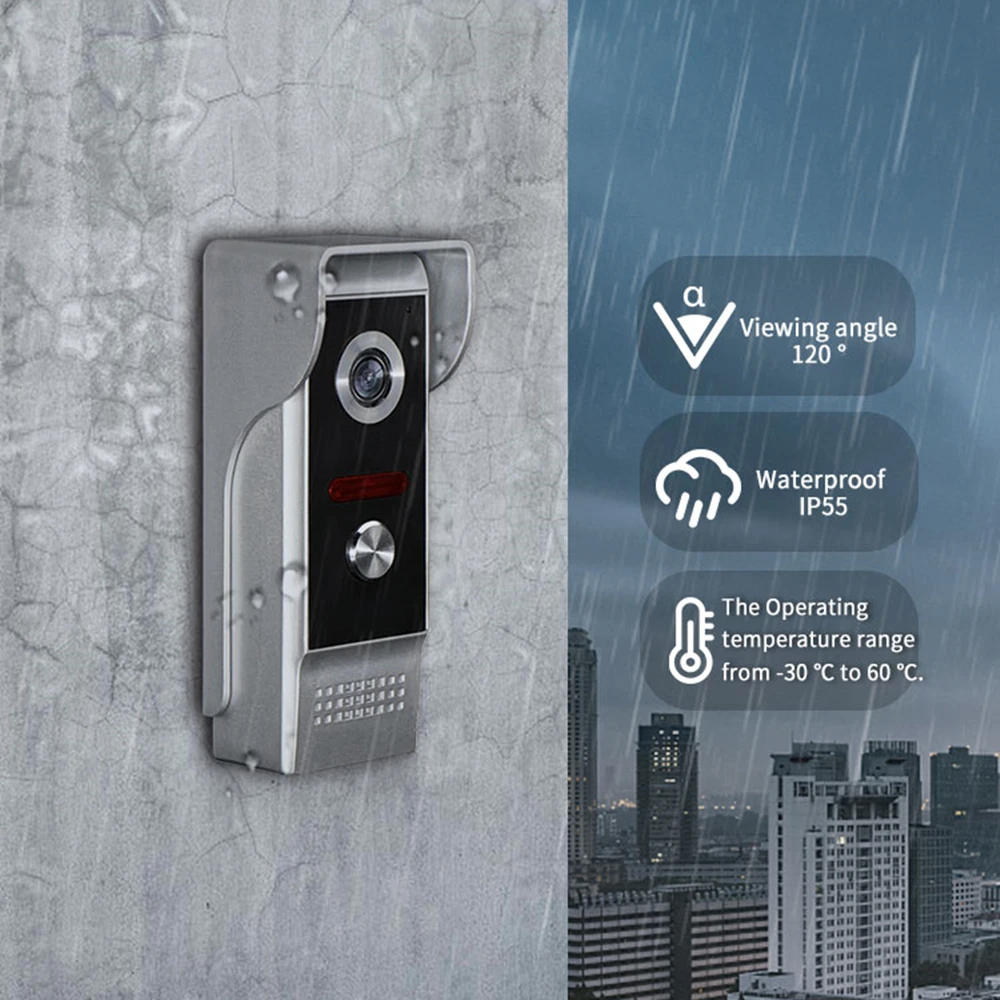 Скидка Видеодомофон с Wi-Fi и сенсорным ЖК-экраном, 7 дюймов Скидка Видеодомофон с Wi-Fi и сенсорным ЖК-экраном, 7 дюймов