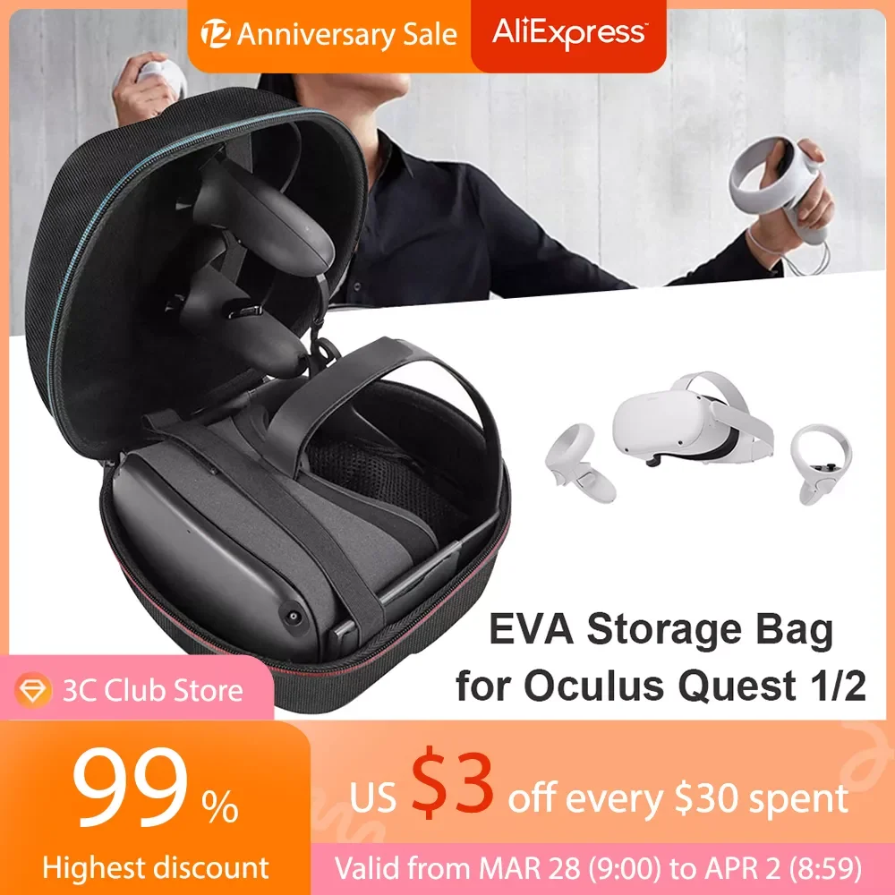 

Hard Shell EVA Storage Case for Oculus Quest 2 Quest VR Headset Touch Controllers Travel Carrying Bag VR Headset Accessory