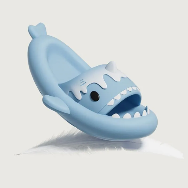 Ice Cream Shark Slippers Women's Man Slipper 2023 New Summer Indoor Outdoor Household Anti Slip Couple Slipper DIY Shark Sandals