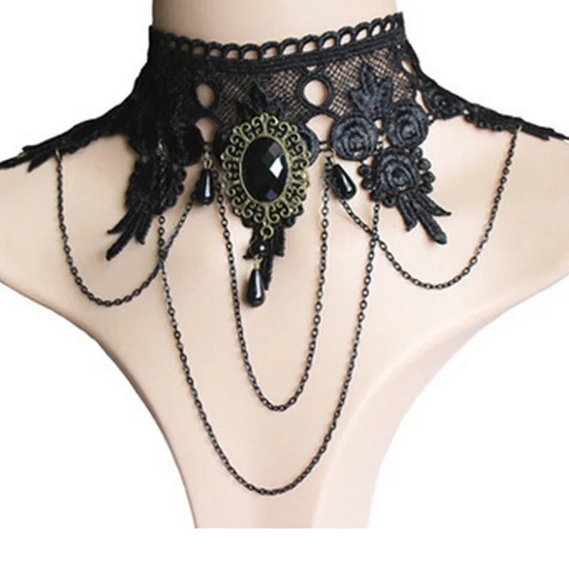 

Lace Necklace Ornament Opera Princess Skirt Accessories Lolita All-Match Retro Light Luxury Style Gothic