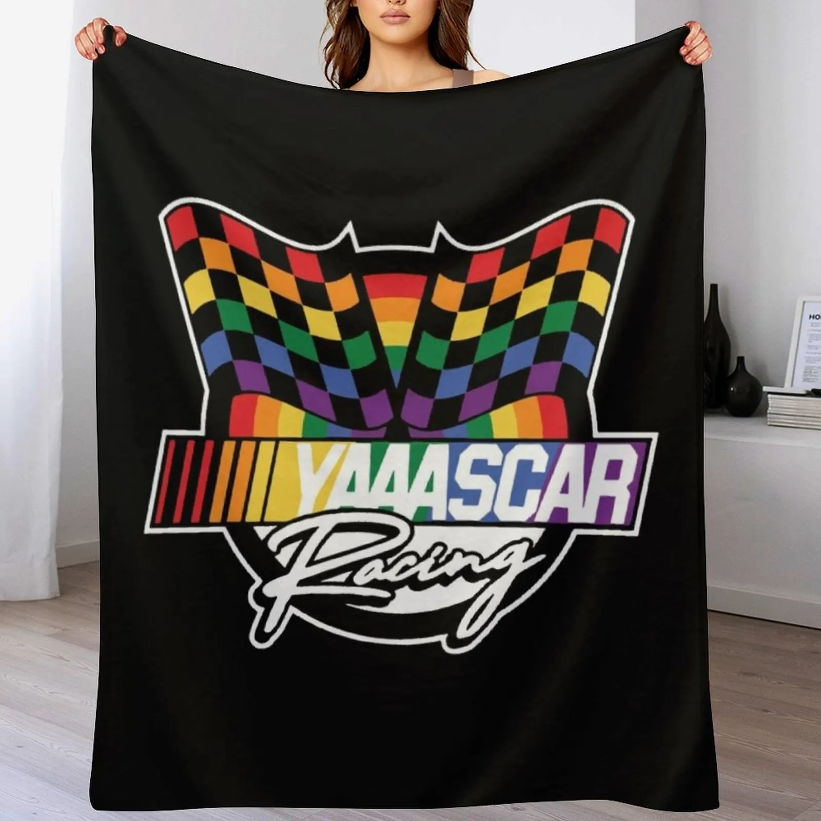 NASCAR клетчатый флаг YAAASCAR пледы диваны волосатые одеяла на заказ