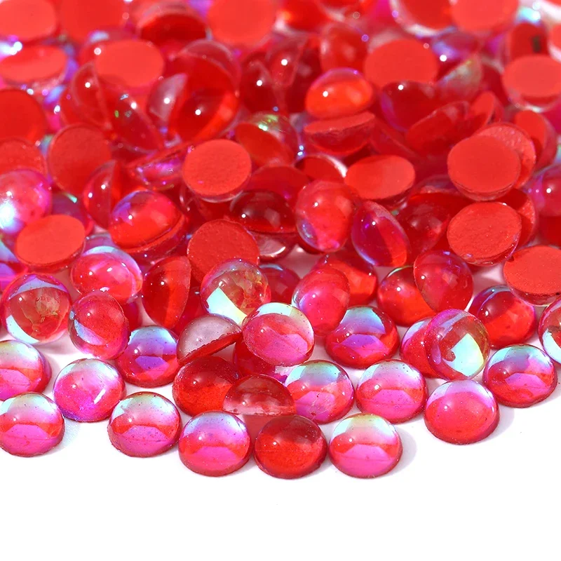 Swagpick Aurora Оранжево-красные Плоские Полукруглые Стеклянные Бусины