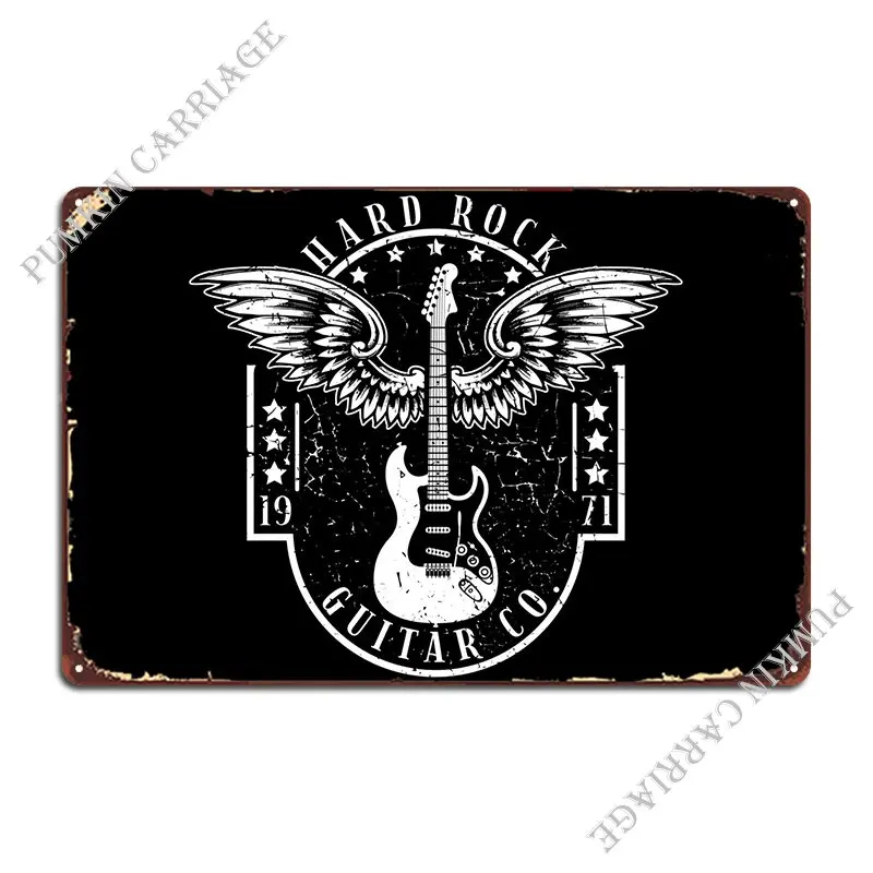 

Жесткий камень гитара Co с металлической табличкой дизайнерский кухонный настенный Декор Ретро жестяной знак постер