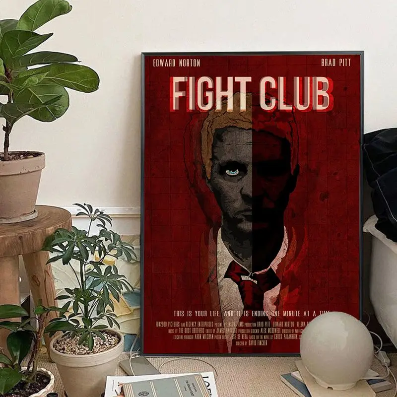 Brad Pitt Movie Fight Club Vintage Posters Kraft Paper Vintage Poster Wall Art Painting Study Home decor images - 6