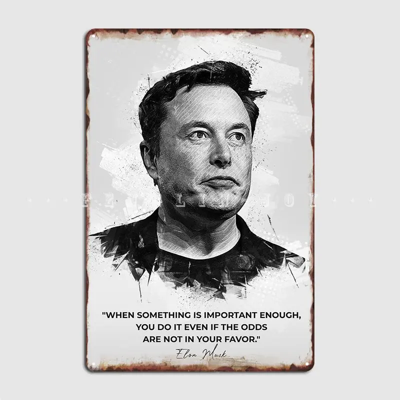 

Elon Musk Metal Sign Retro Cinema Pub Wall Decor Tin Sign Posters