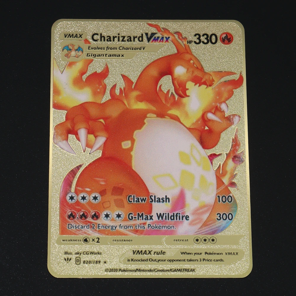 

Anime Pokemon Gold Mewtwo EX GX Cards Playing Iron Letters Metal Shiny Rare Gold Pack Pikachu Mewtwo Game Cards Collection Gift