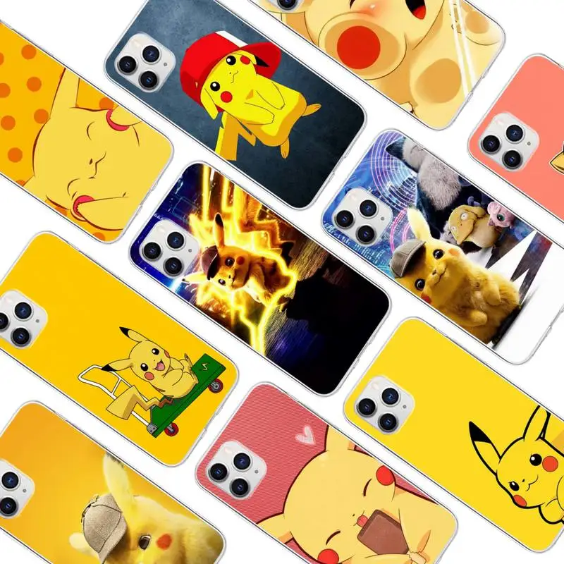 

Pikachu Anime Cartoon Phone Case For Samsung S20 Fe Lite S21 S30 Ultra S8 S9 S10 E Plus Transparent Clear Cover