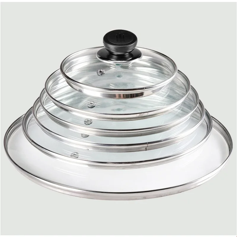 

Lids For Frying Pan Wok Pan Stainless Steel Pot Glass Covers For Pan Gas Stove Pan Lid Home Garden Cookware Kitchen Accessories