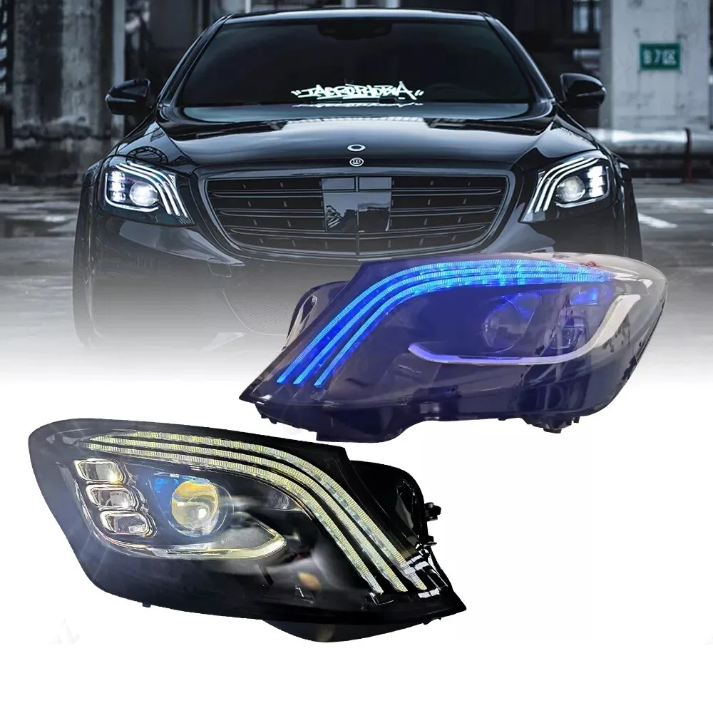 Пара фар в сборе для Mercedes-Benz S-Class W222 DRL 2014-2018 обновленные светодиодные ежедневные