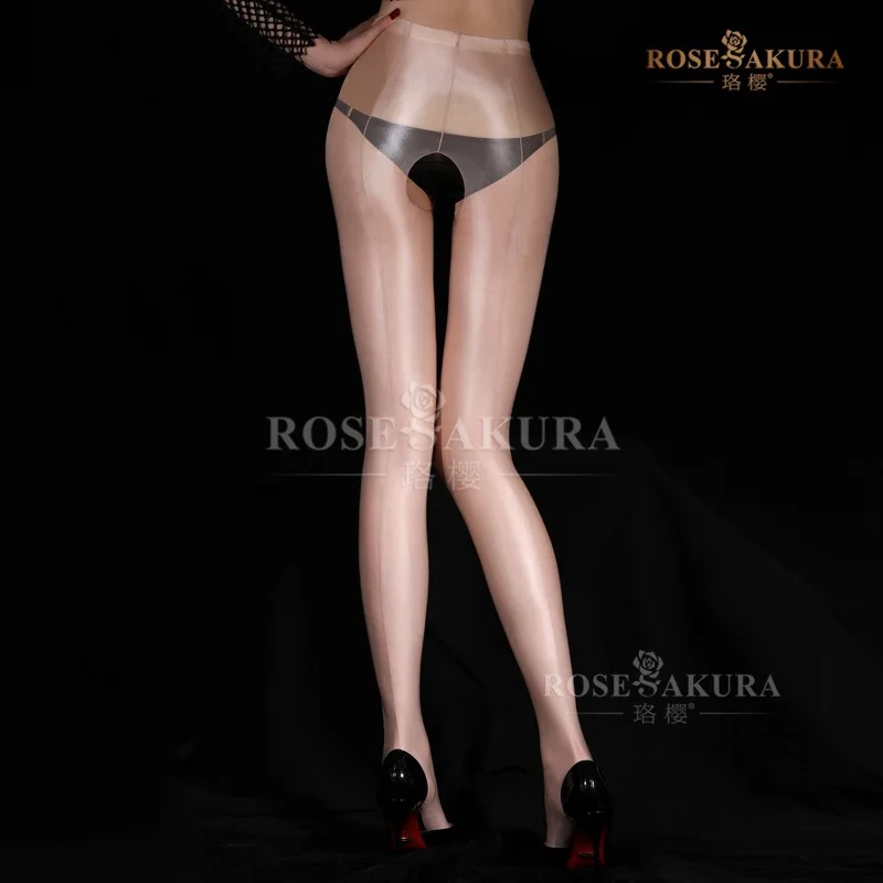 Cherry Blossom8317 Брюки с высоким блеском и вертикальной линией сзади шелковистые