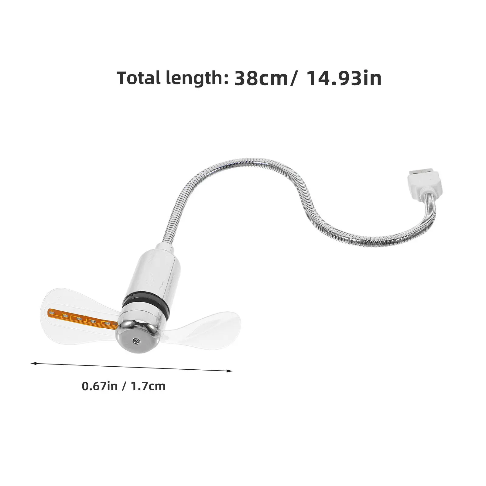 Фото USB LED-вентилятор 41 см, серебристый, мини, с динамической подсветкой 64 цветов, круглой формы, для офиса, дома, рабочего стола, портативный №3