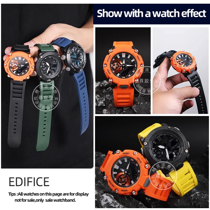 Высококачественный ремешок из фторкаучука для G-shock GA-2200 PRG-600 PRW-6600 FLK 24 мм