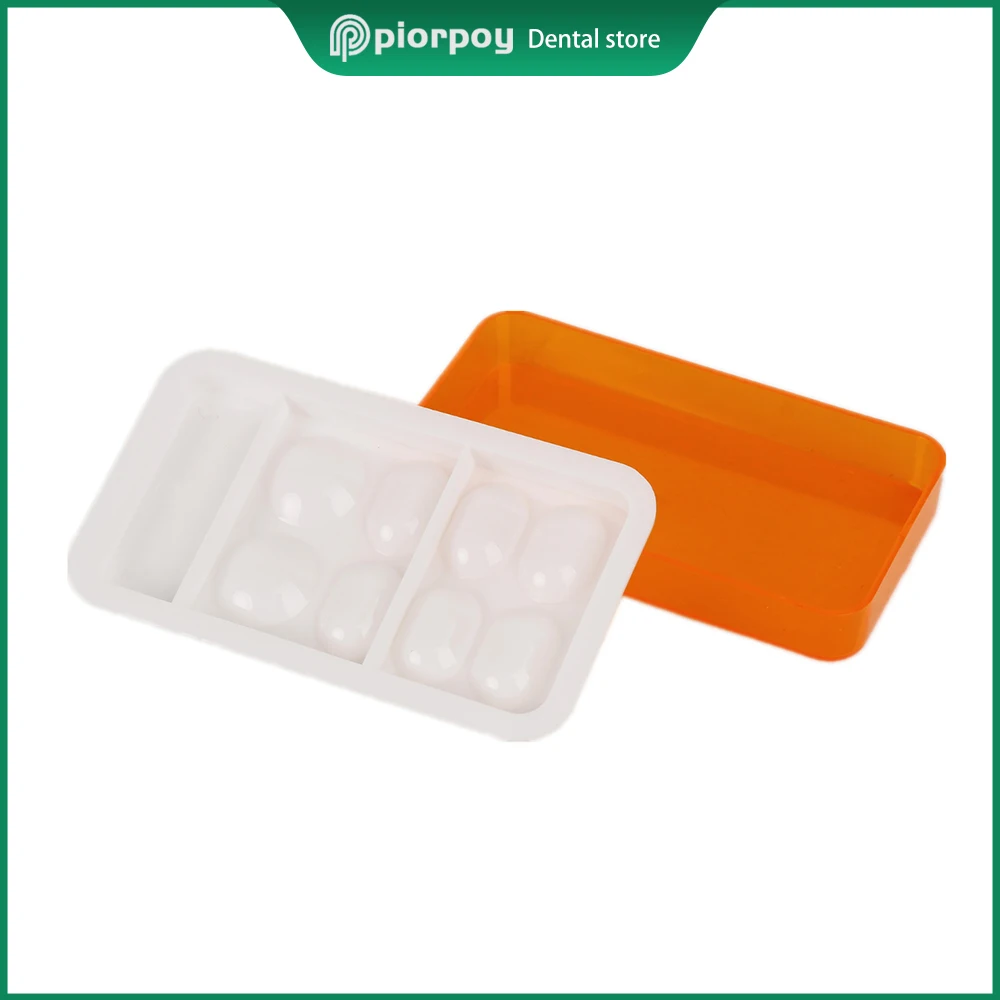 

PIORPOY Dental Aesthetic Resin Shading Mixing Box Mouth Retainer Resin Box With Lid For Light Shielding Binder Dentistry Tools