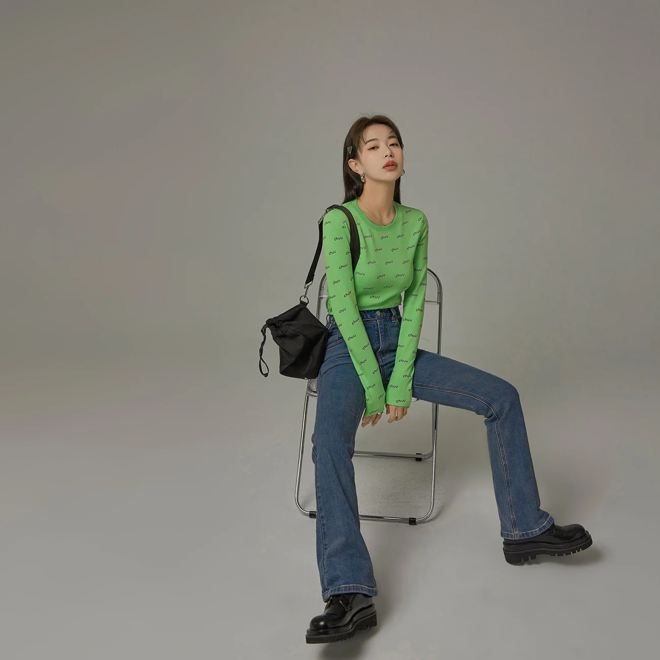 Рубашка CHUU с надписью My Name женская Новинка лета 2022 Топ Тонкий длинным рукавом и