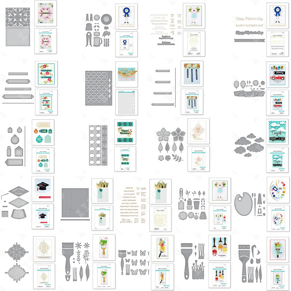 

Butterfly Flower Tags Gift Bag 2022 New Metal Cutting Dies Stamps Stencil for 2022 Scrapbook Diary Decoration Embossing Template