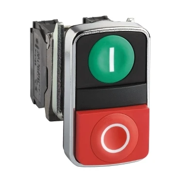XB4BL73415 = ZB4BZ105 + ZB4BL7341 Harmony XB4 двухсторонняя кнопка металл Ø 22 1 зеленый