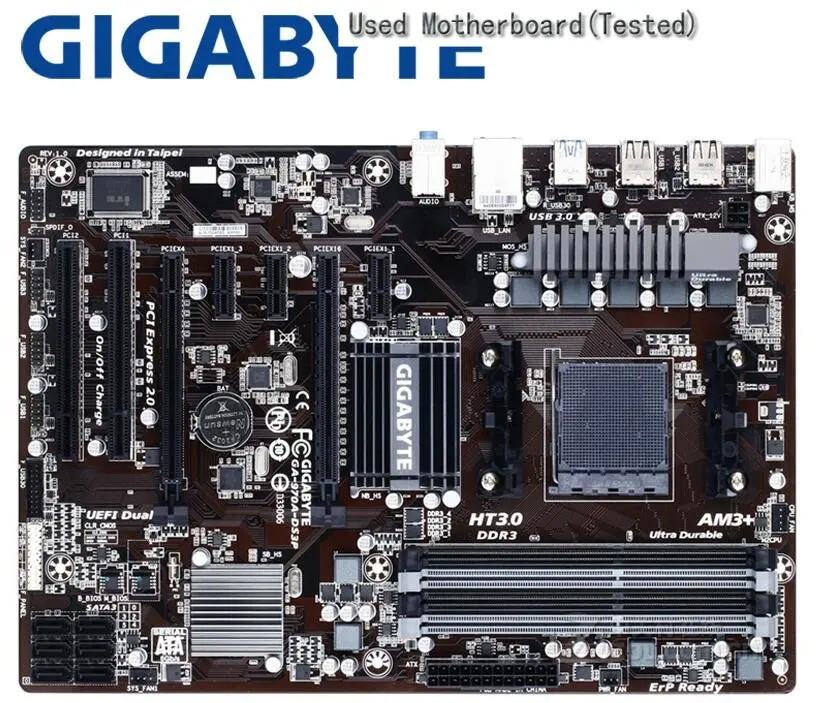 Десктопная Материнская плата GIGABYTE GA-970A-DS3P, разъем 970, AM3 + DDR3 32 ГБ, для материнской платы FX/Phenom II/Athlon II ATX, б/у ПК