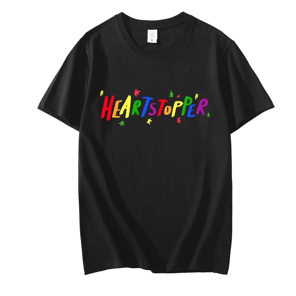 

Heartstopper Rainbow Tshirt Nick and Charlie Romance 2022 New TV Series Fans T Shirt Men Women Harajuku Oversized Tees Unisex T