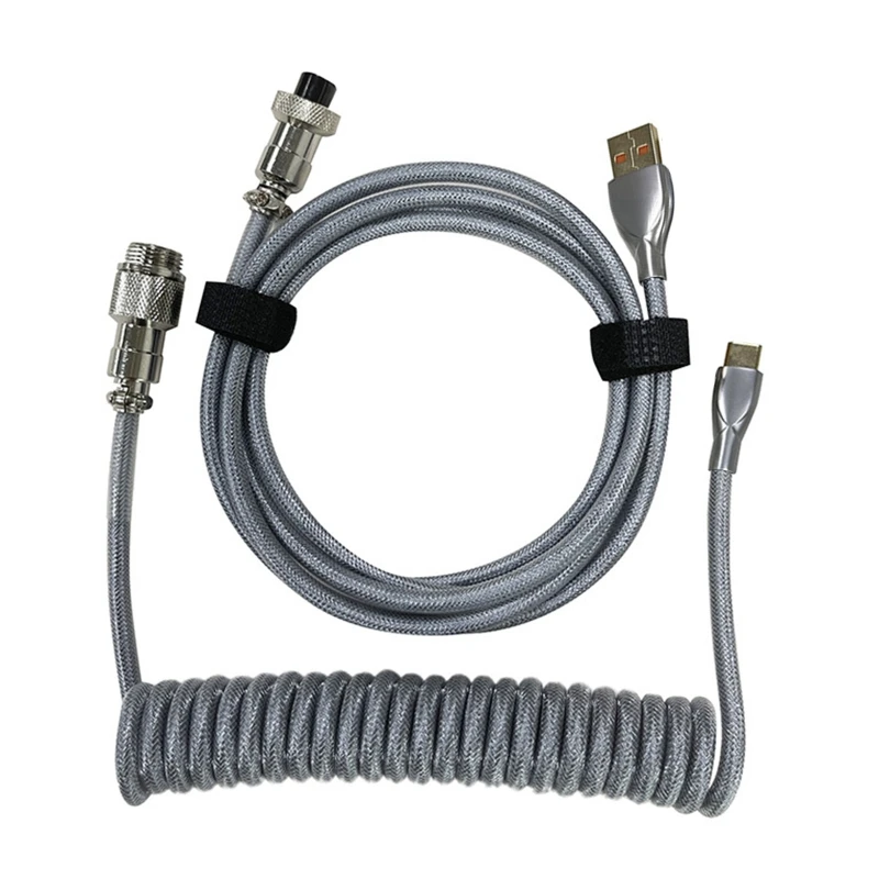 

USB-кабель 1,5 м, Тип C, USB-интерфейс, спиральный USB-кабель C для игровой клавиатуры, механический USB-кабель, соединитель авиатора