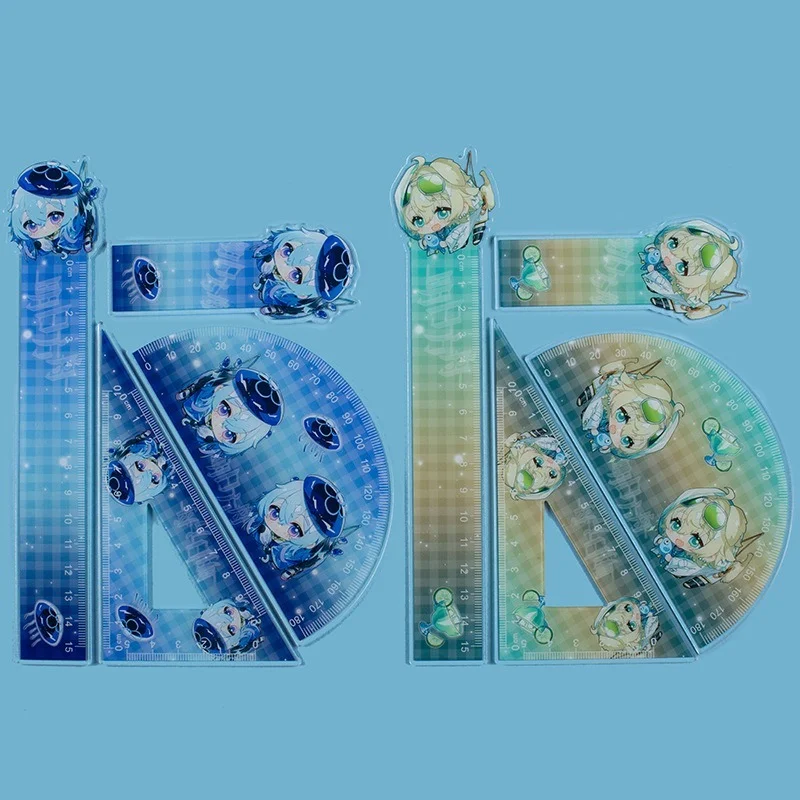 

Правитель из аниме треугольные Рыцари Мультяшные линейки набор студентов чертежная поставка школьный обучающий транспортир пластиковые к...