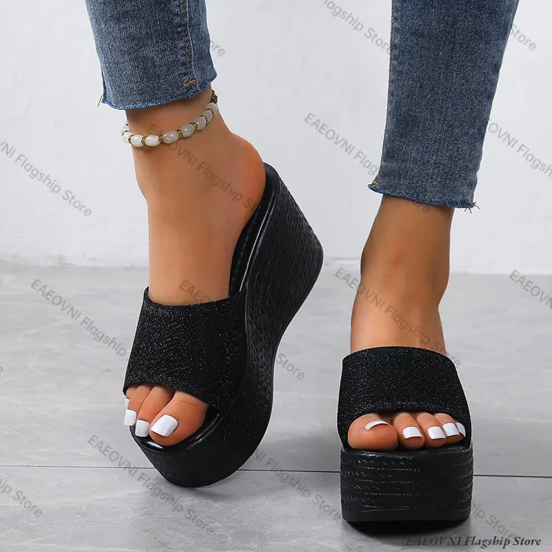 Sandals Summer 2023 Women Slippers Wedges Platform Beach Flip Flops Trend High Heels Ladies Shoes Pumps Thick Slides Sandalias