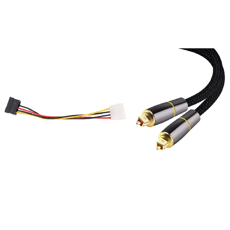 

Кабель адаптера IDE/Molex/IP4/4-Pin к SATA Power, 15-Pin и оптический аудиокабель 5,1, оптический, SPDIF, волоконно-оптический, 1 м