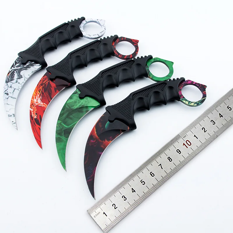 

7.56'' CsGo Karambit Knife With Sheath Fixed Blade Knife Outdoor Self-defense Survival Tactical Camping Tool Hunting Claw Knives
