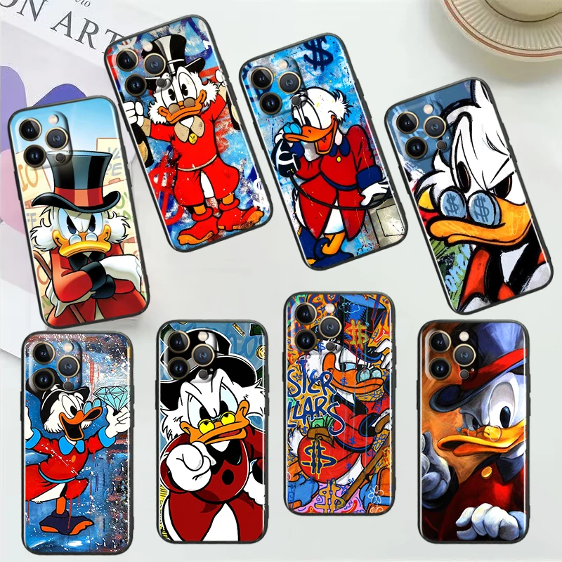 

McDuck Scrooge Cool For Apple iPhone 14 13 12 11 Pro Max Mini XS Max X XR 7 8 Plus SE2020 Black Phone Case Cover