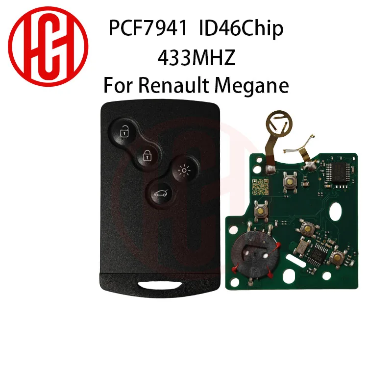 

PCF7941 ID46 чип 433 МГц 4 кнопки смарт-карта удаленный ключ для Renault Megane 3 Laguna 3 Scenic 3 2009-2015 автомобильный ключ