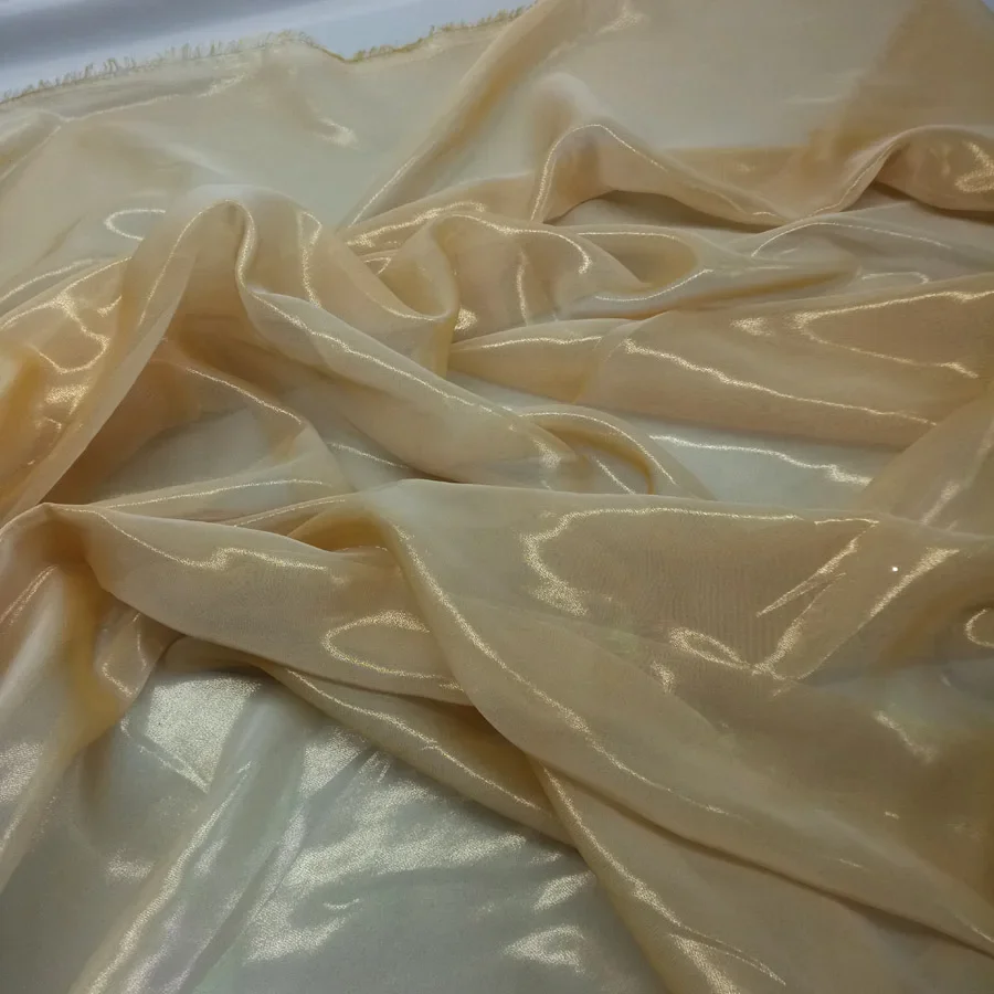 Распродажа шифоновое платье для косплея ткань бронзовая блестящая бронзовый