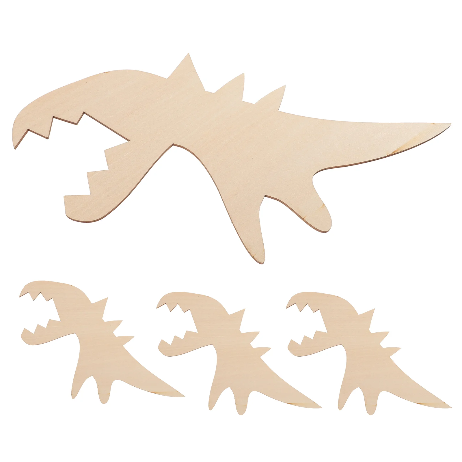 

Unpainted Wood Dinosaur Crafts Hand-painted Toys DIY Wooden Painting Unfinished Cutouts Animal