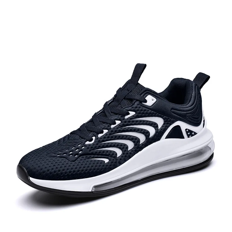 Air Cushion Men's Shoes 2022 Summer New Breathable Low-top Lace-up Running Shoes Mesh Shallow Mouth Men's Casual Sports Shoes