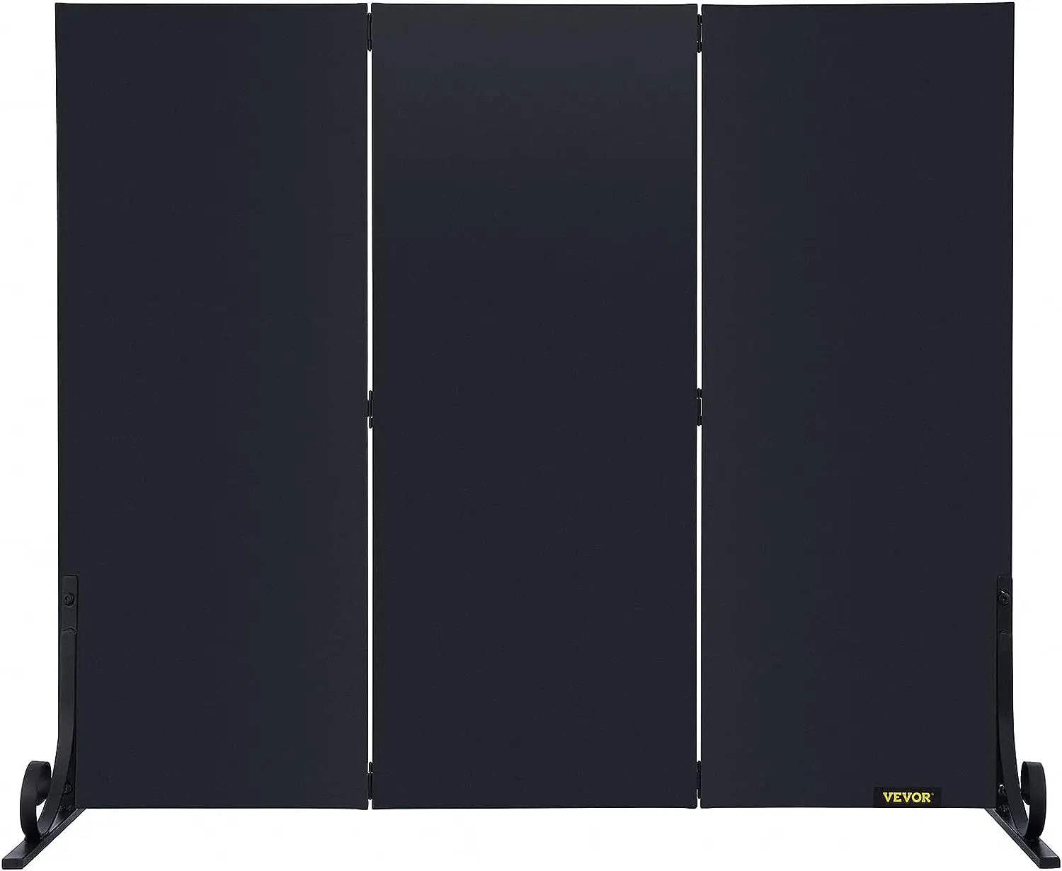

Screen, 47 x 34.3 Inch, 3-Panel Iron Freestanding Spark Guard with Support, Metal Craft, Broom Tong Shovel Poker Included, for F