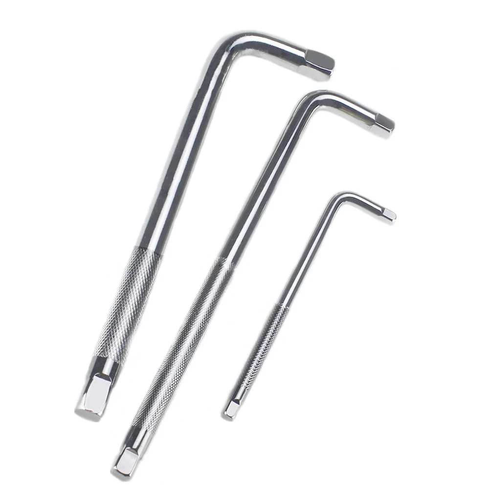 

1/4" 3/8" 1/2" Drive L Type Bent Socket Wrench Extension Connection Bar For Ratchet Driver Auto Repair Tool Bent Extension Rod