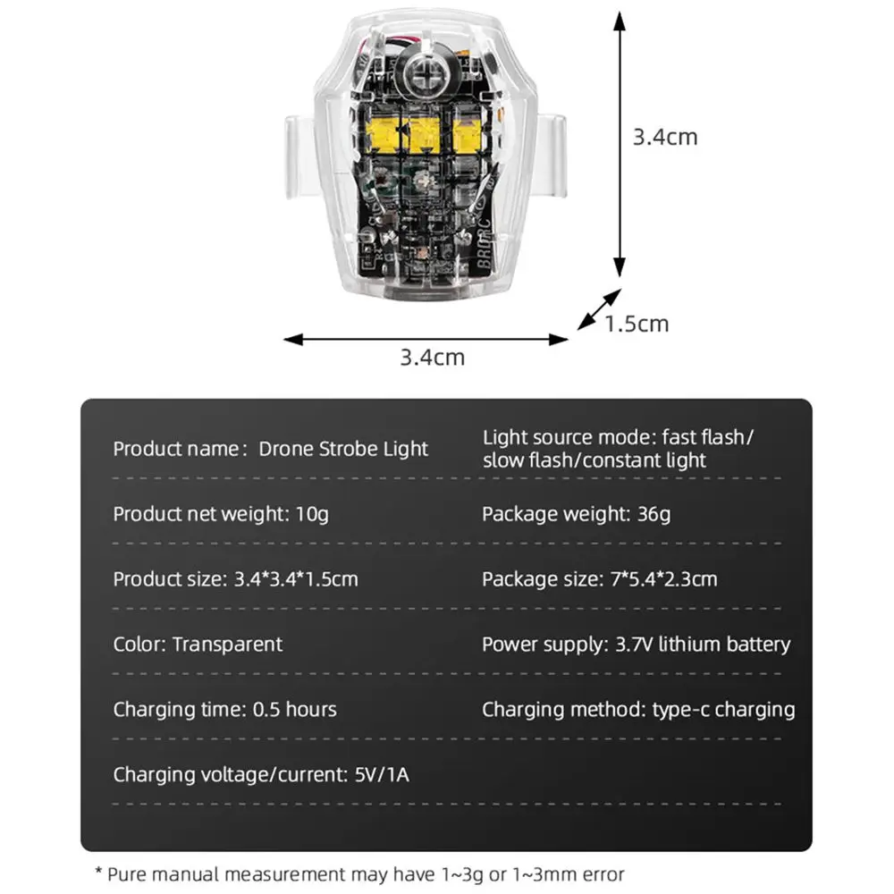 Universal LED Anti-collision Warning Light Mini Signal Light Drone with Strobe Light 4 Colors Turn Signal Indicator Motorcycle