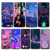 vaporwave glitch anime phone case for samsung a01 a02 s a03s a11 a12 a21s a32 5g a41 a72 5g a52s 5g a91 soft silicone
